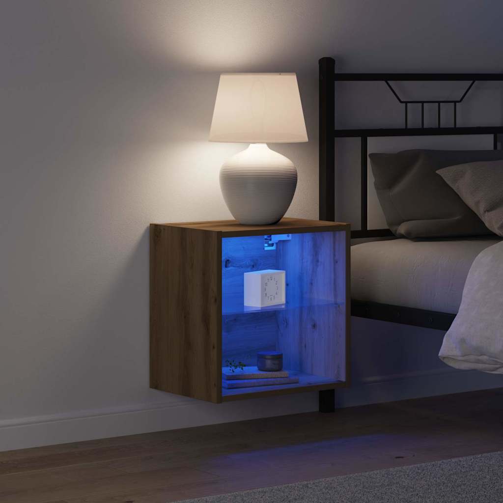 Flytande hylla med hylla Brun 40 x 28,5 x 40 cm Konstruerat trä