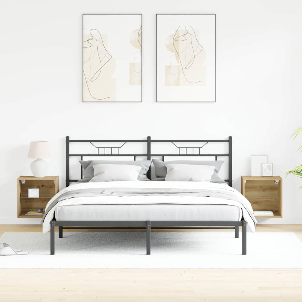 Flytande hylla 2 pcs Brun 40 x 28,5 x 40 cm Konstruerat trä