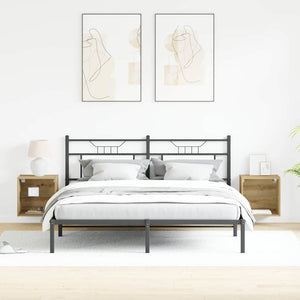 Flytande hylla 2 pcs Brun 40 x 28,5 x 40 cm Konstruerat trä