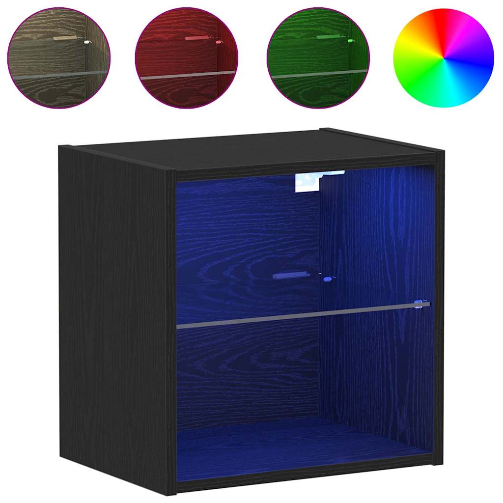 Flytande hylla Svart 40 x 28,5 x 40 cm Konstruerat trä