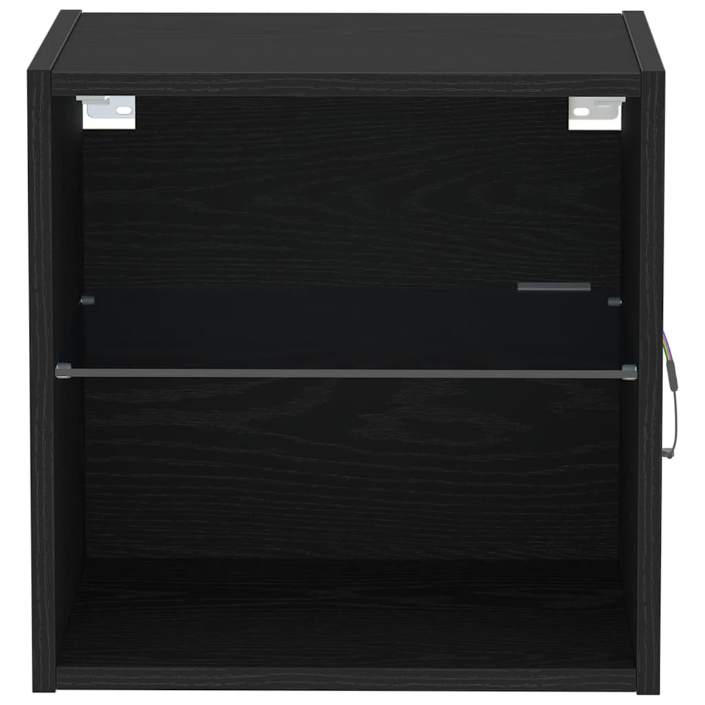 Flytande hylla 2 pcs Svart 40 x 28,5 x 40 cm Konstruerat trä