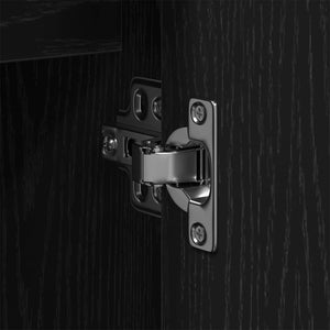 Badrumsskåp med handfat med lagring Svart Ek 80 x 30 x 60 cm