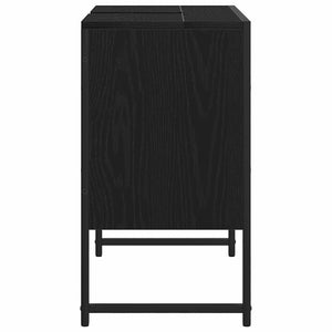 Badrumsskåp med handfat med lagring Svart Ek 60 x 30 x 60 cm