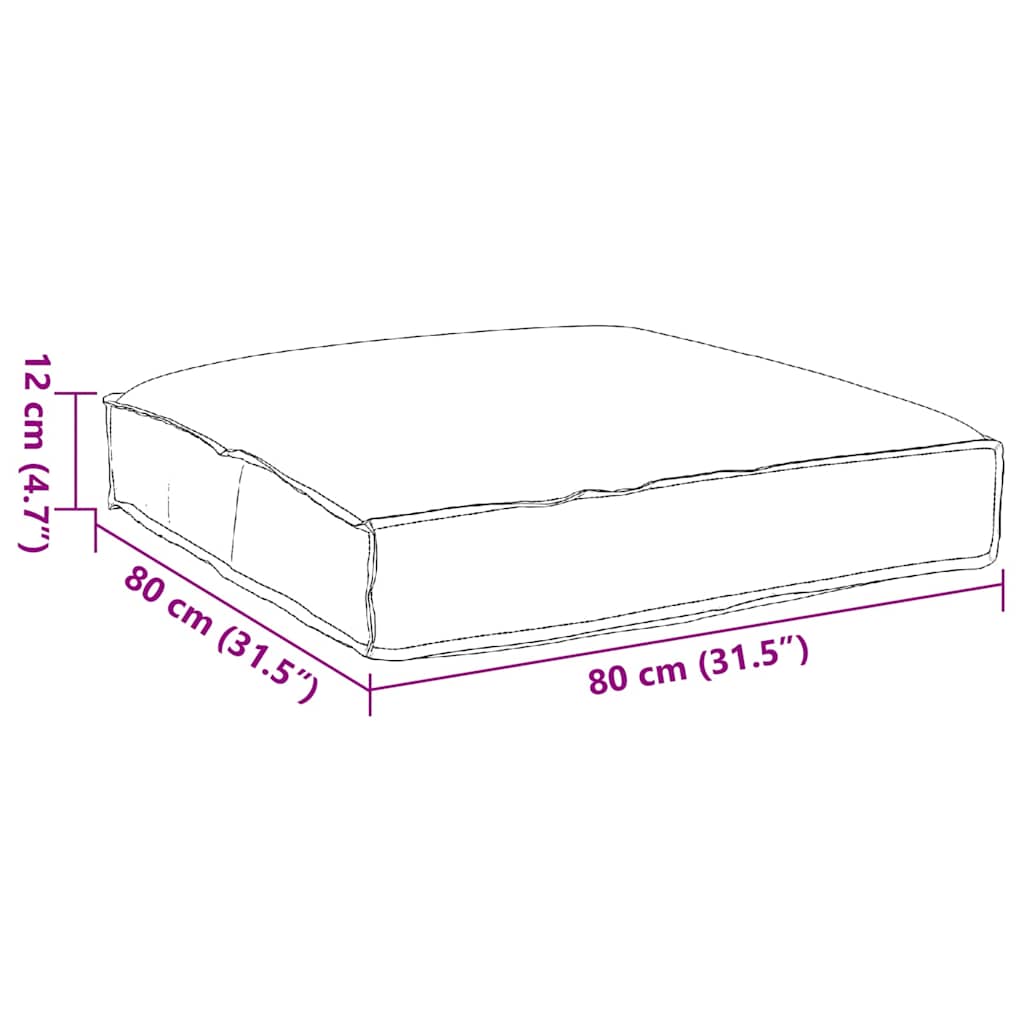 Palldyna för sits Kräm 80 x 80 x 12 cm Oxford tyg