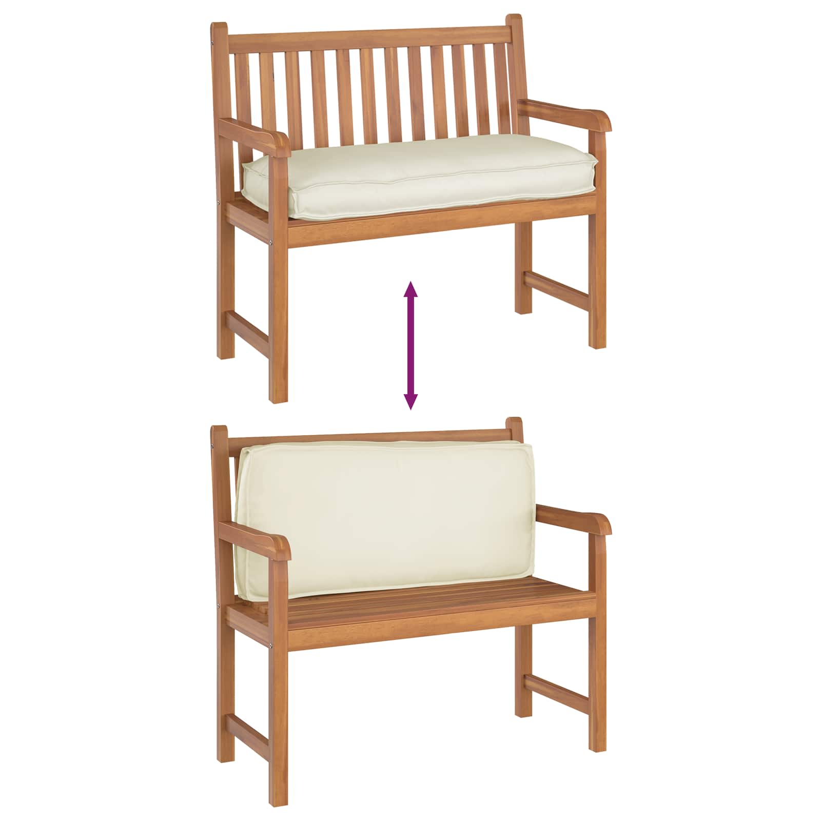 Kudde Kräm 120 x 50 x 12 cm Oxford Tyg