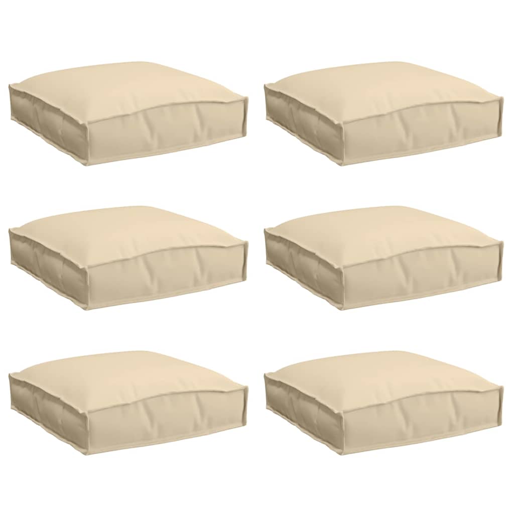 Kudde 6 pcs Beige 40 x 40 x 8 cm Oxford Tyg