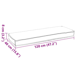 Kudde Svart 120 x 40 x 8 cm Oxford Tyg