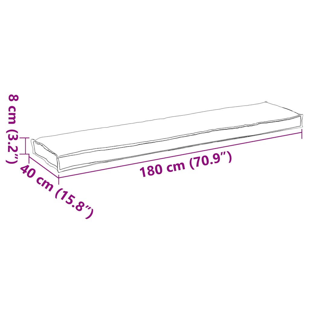 Pallkudde Beige 180 x 40 x 8 cm Oxford tyg