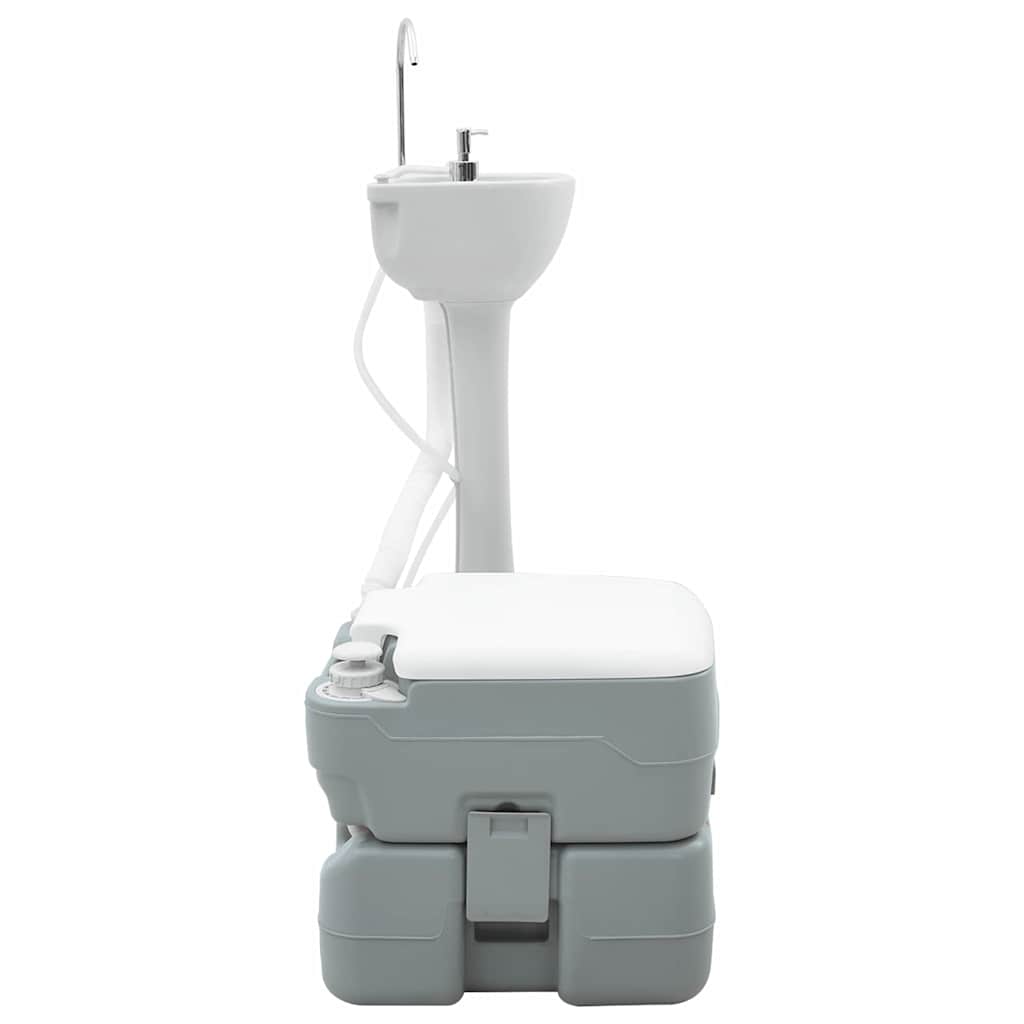 Camping Toalettsats 2 pcs Grå 50,5 x 33 x 103 cm