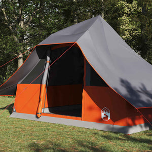 Tipi Tält med tak Grå och orange 364 x 281 x 257 cm taffeta