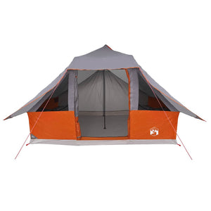 Tipi Tält med tak Grå och orange 364 x 281 x 257 cm taffeta