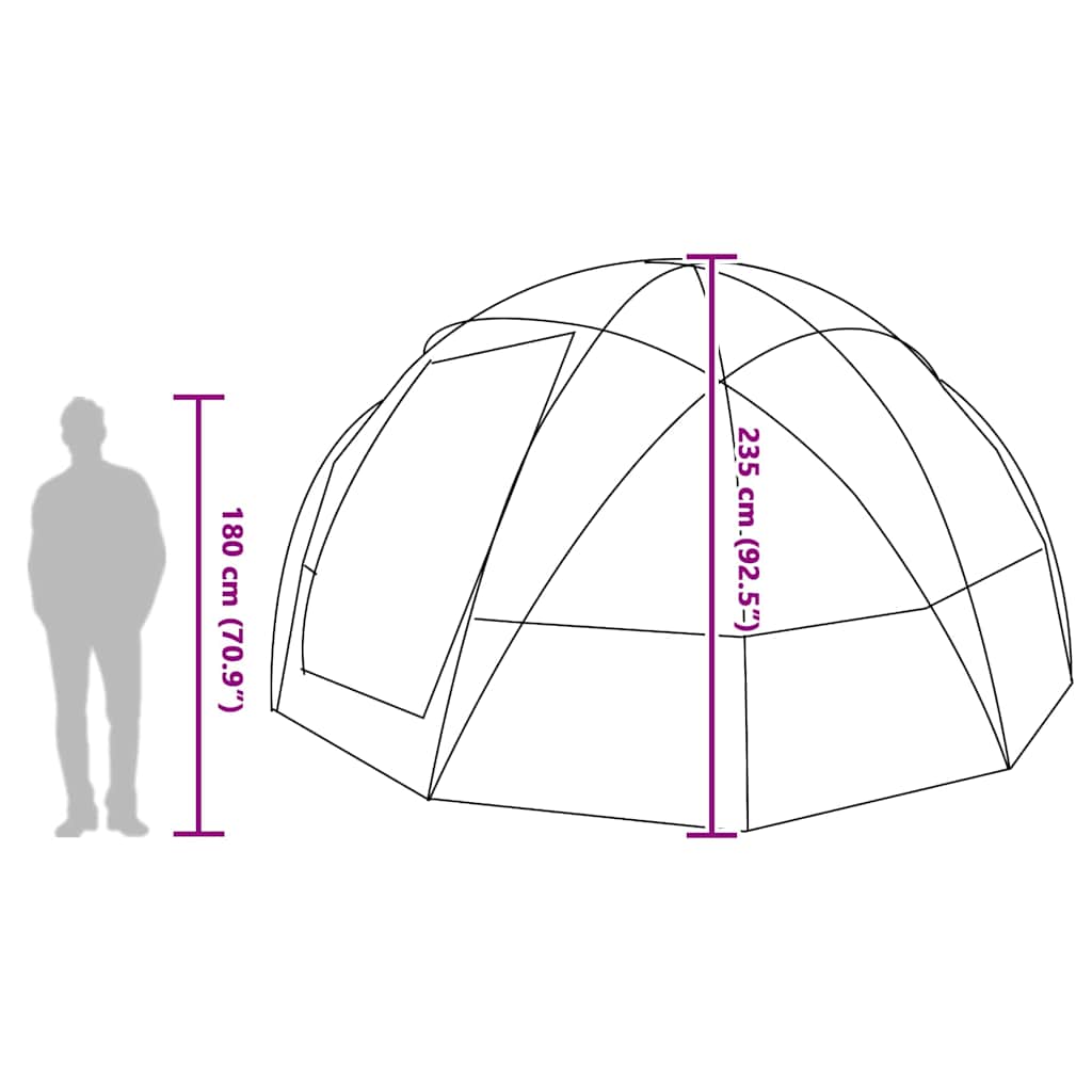 Campingtält med tak Grön 475 x 475 x 235 cm Polyester