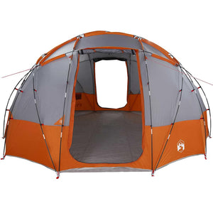 Campingtält med tak Grå och orange 475 x 475 x 235 cm Polyester