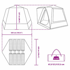 Campingtält Grön 420 x 420 x 227 cm Polyester