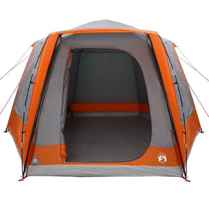 Campingtält Grå och orange 420 x 420 x 227 cm Polyester