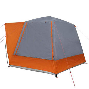 Campingtält Grå och orange 420 x 420 x 227 cm Polyester