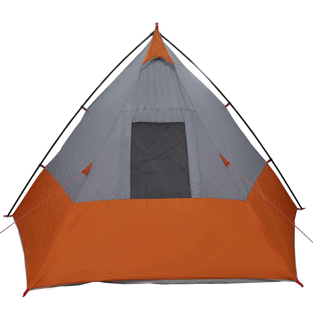 Tipi Tält med tak Grå och orange 383 x 338 x 217 cm taffeta