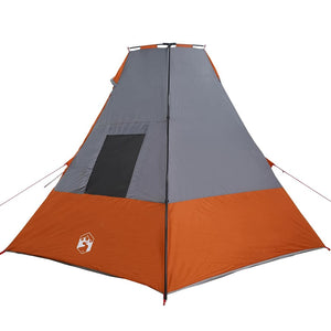 Tipi Tält med tak Grå och orange 383 x 338 x 217 cm taffeta