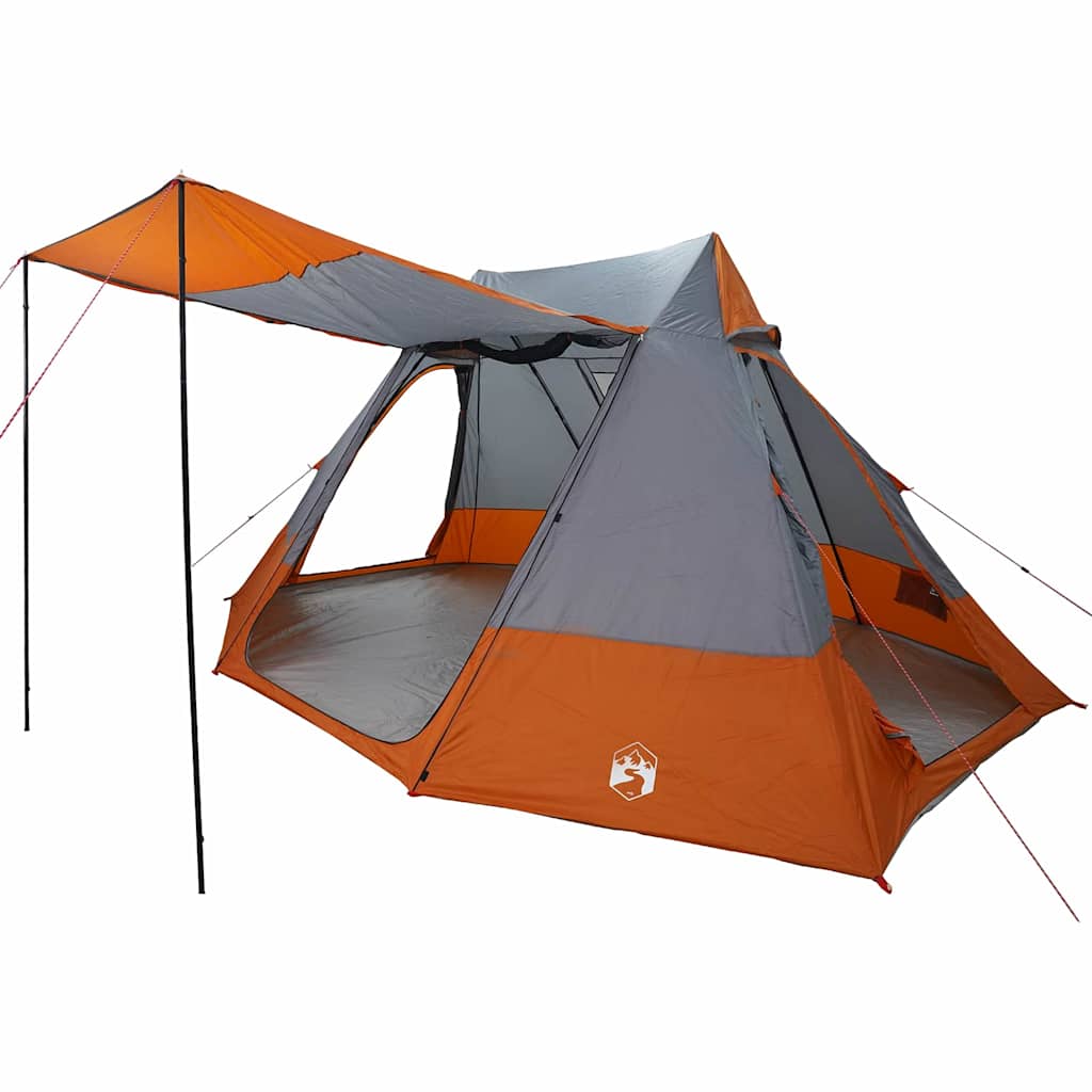 Campingtält med tak Grå och orange 482 x 360 x 227 cm taffeta