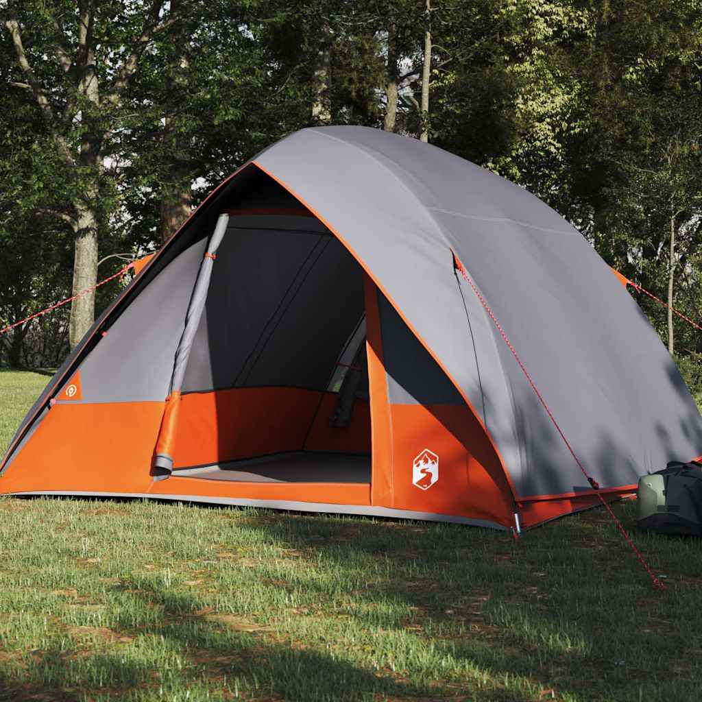 Campingtält med tak Grå och orange 275 x 230 x 140 cm taffeta