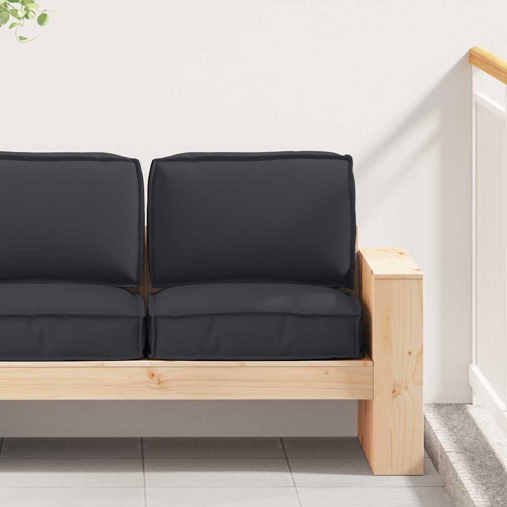 Pallkuddset 2 pcs Svart Oxford Tyg