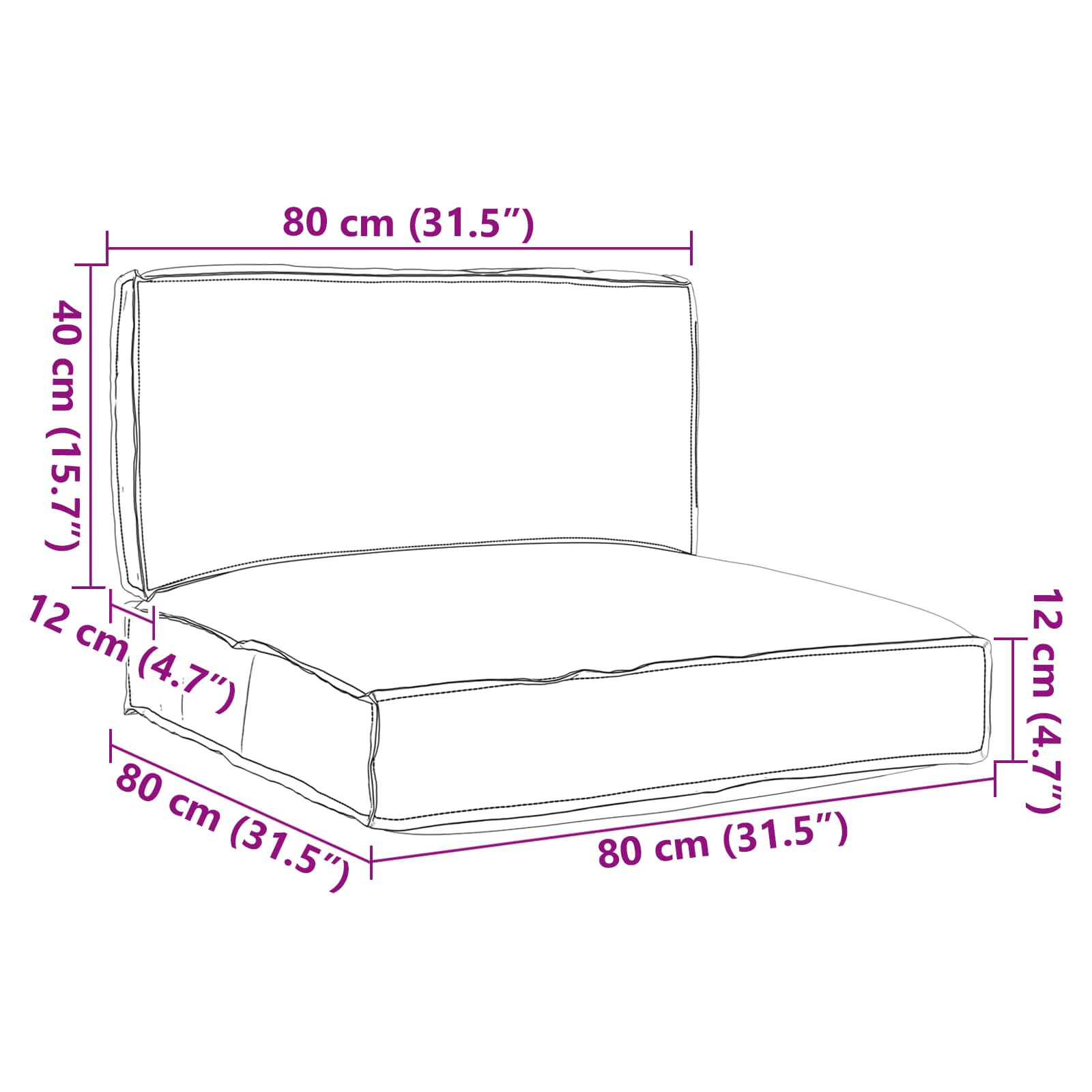 Pallkuddset 2 pcs Taupe Oxford Tyg