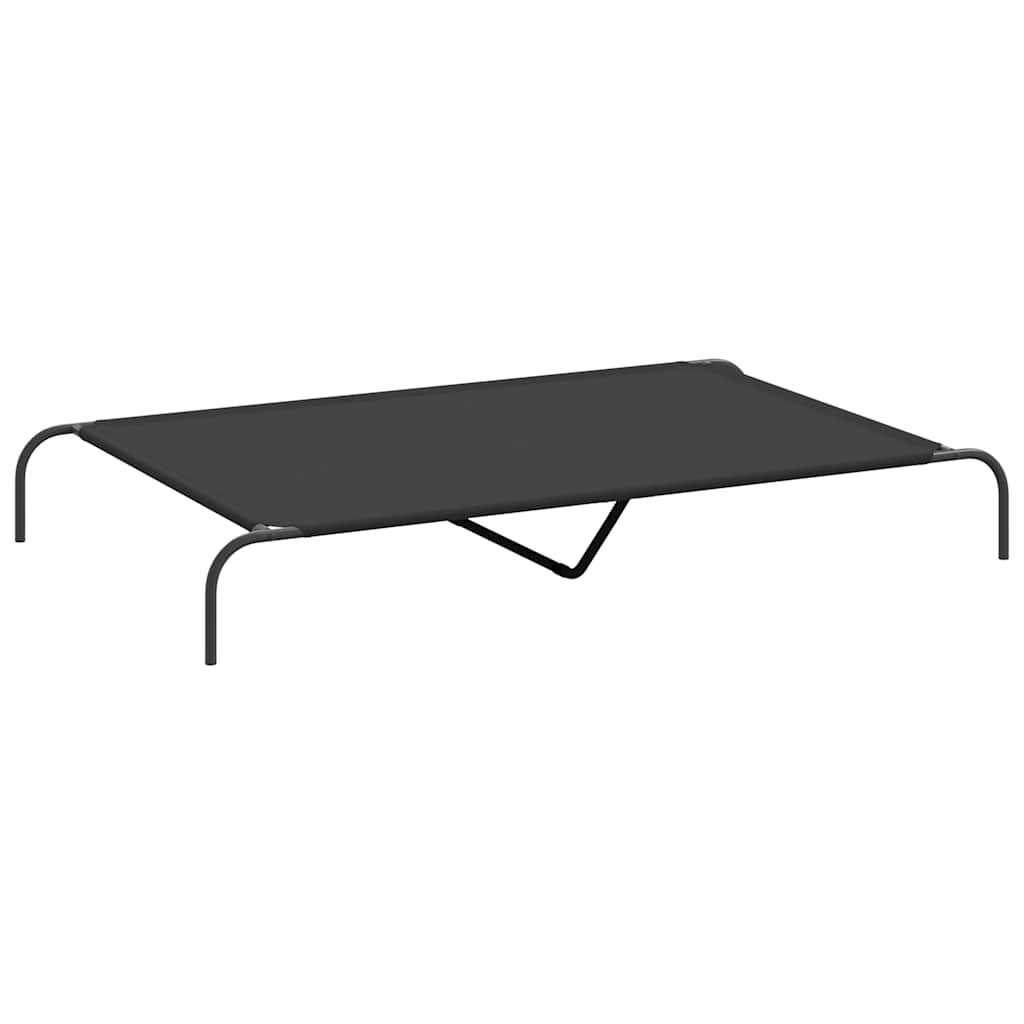 Förhöjd hundsäng svart 150x90x20 cm oxfordtyg och stål
