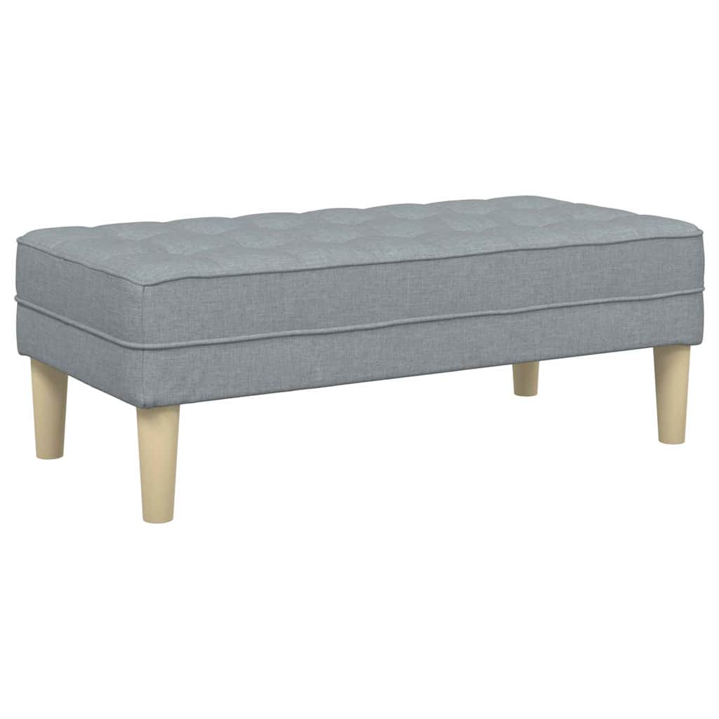 bänk med kudde Ljusgrå 113 x 57 x 39 cm tyg