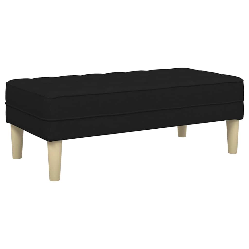 bänk med kudde Svart 113 x 57 x 39 cm tyg
