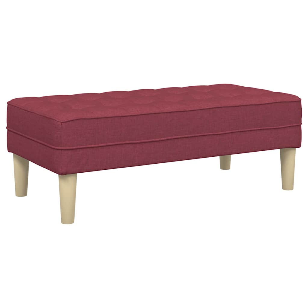 bänk med kudde Vinröd 113 x 57 x 39 cm tyg