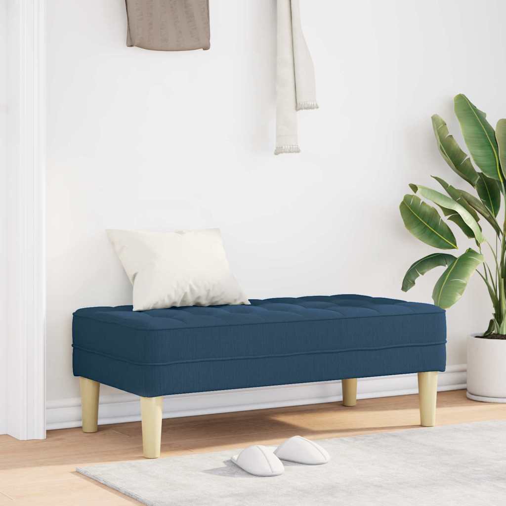 bänk med kudde Blå 113 x 57 x 39 cm tyg