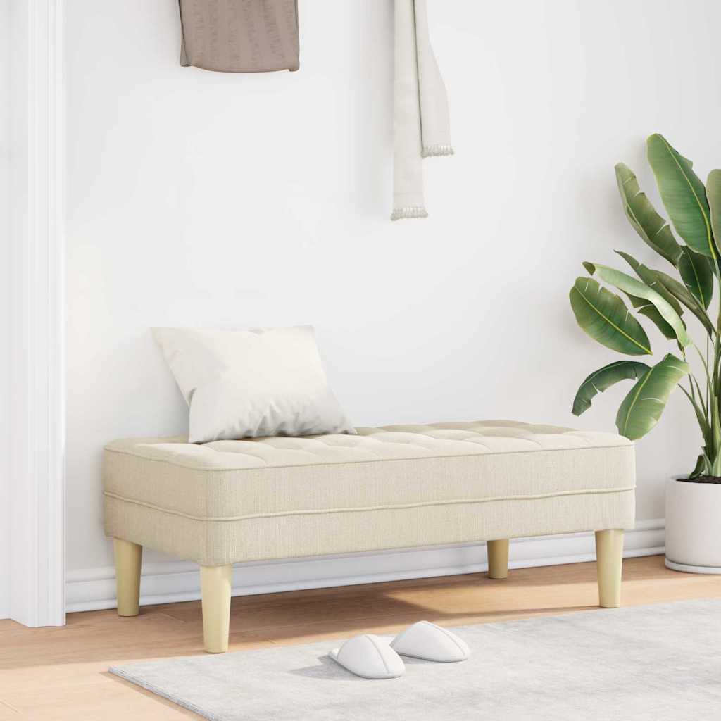 bänk med kudde Linne 113 x 57 x 39 cm tyg