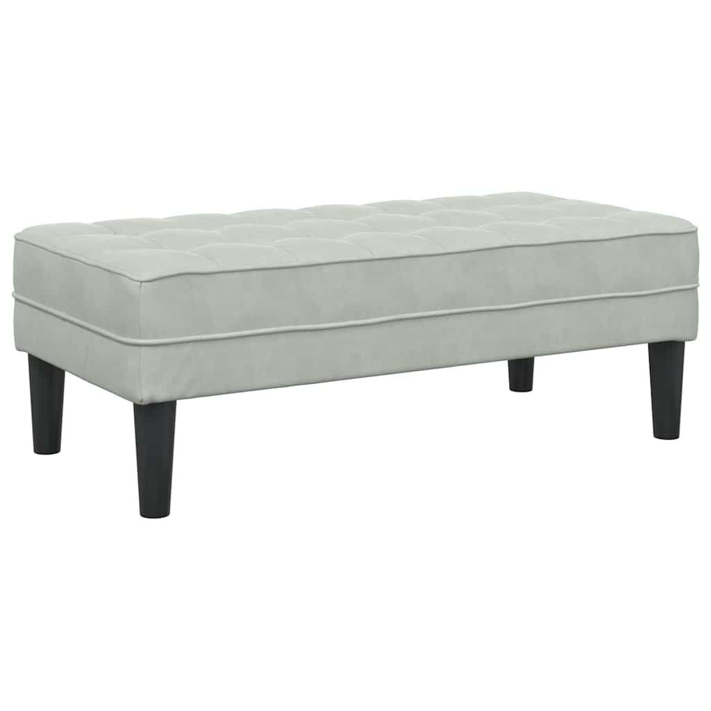 bänk med kudde Ljusgrå 113 x 57 x 39 cm Sammet
