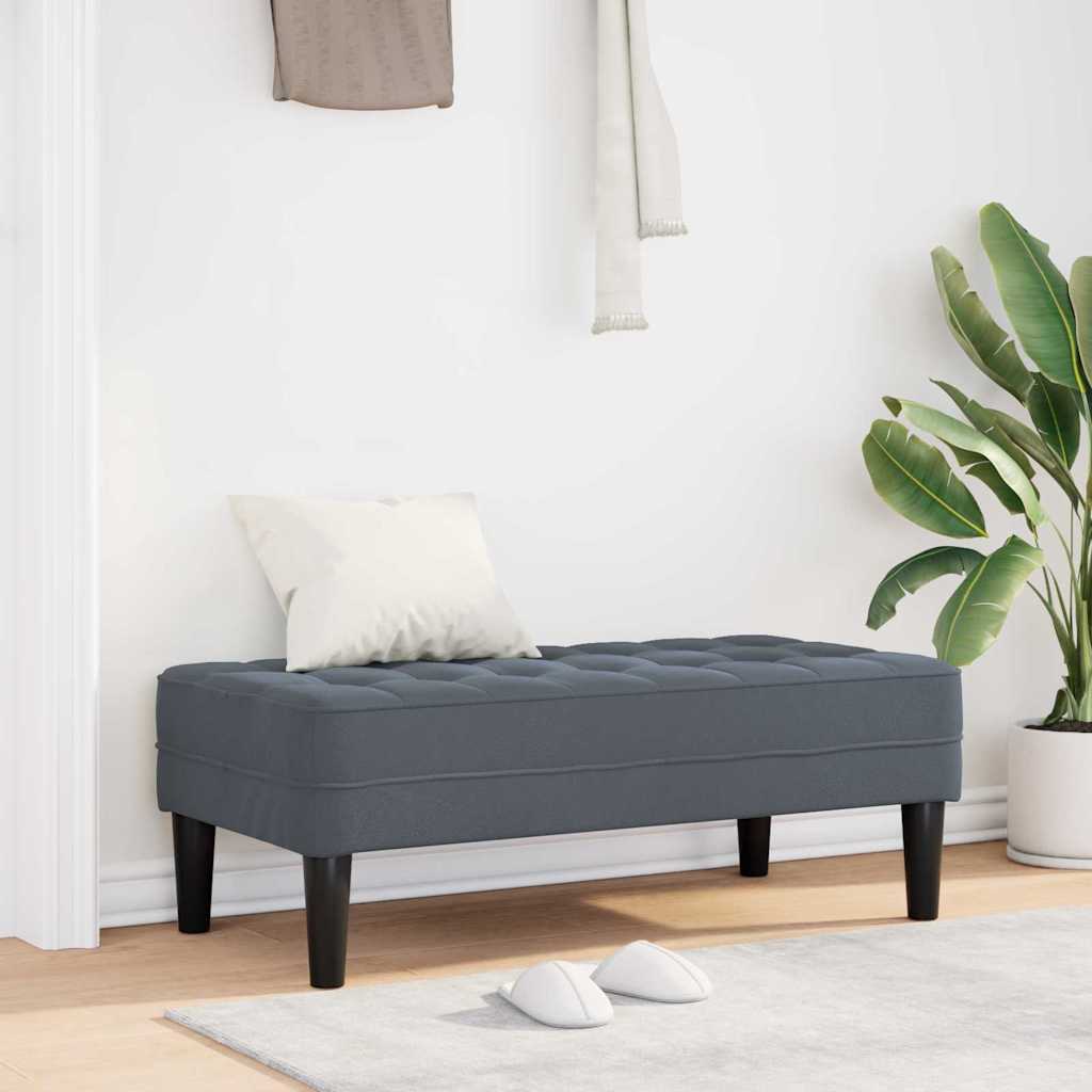 bänk med kudde Mörkgrå 113 x 57 x 39 cm Sammet