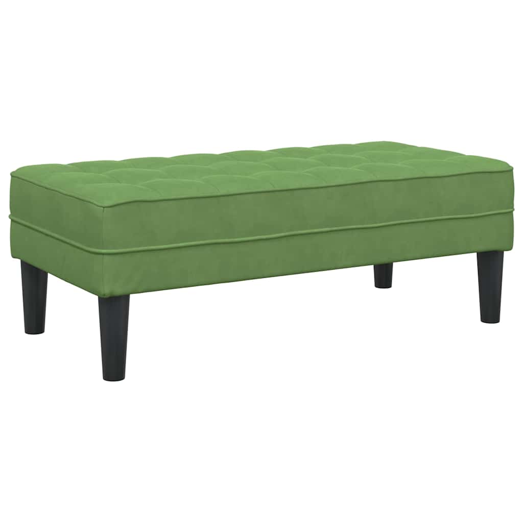bänk med kudde Ljusgrön 113 x 57 x 39 cm Sammet