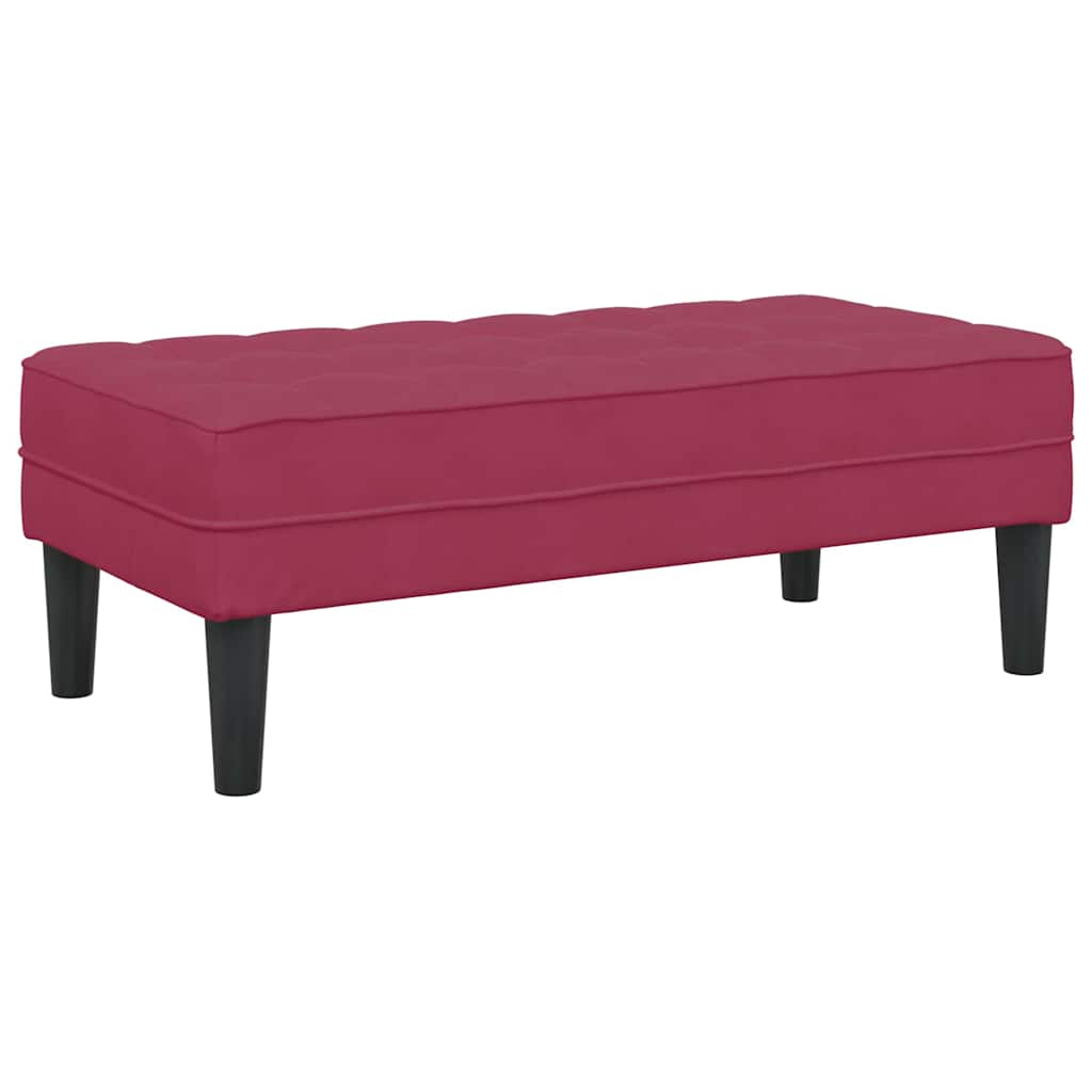 bänk med kudde Vinröd 113 x 57 x 39 cm Sammet