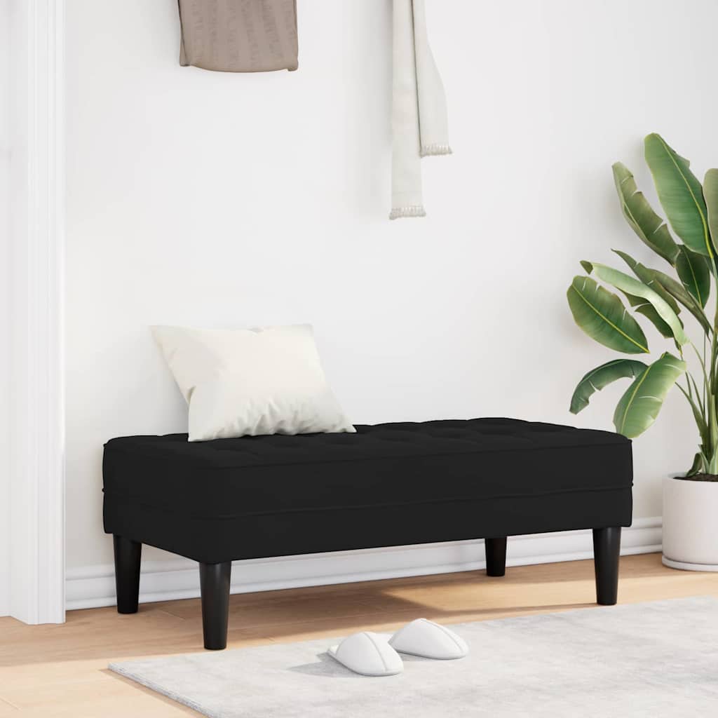 bänk med kudde Svart 113 x 57 x 39 cm Sammet