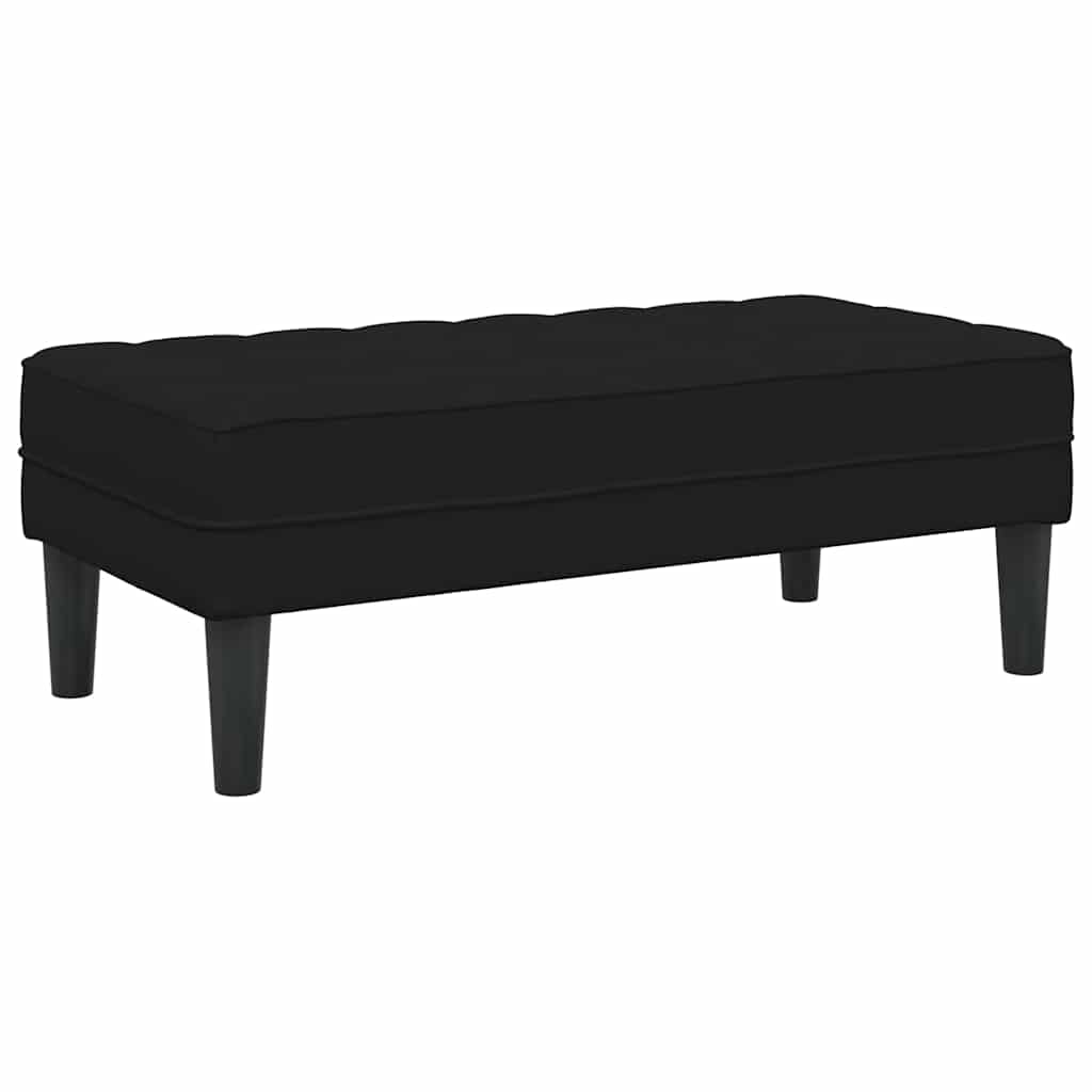 bänk med kudde Svart 113 x 57 x 39 cm Sammet