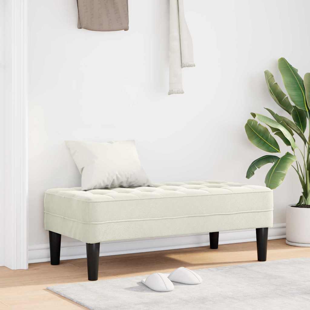 bänk med kudde Kräm 113 x 57 x 39 cm Sammet