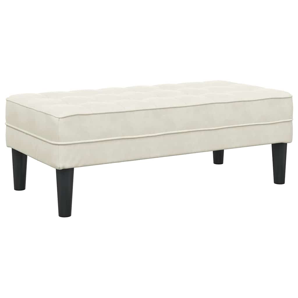 bänk med kudde Kräm 113 x 57 x 39 cm Sammet
