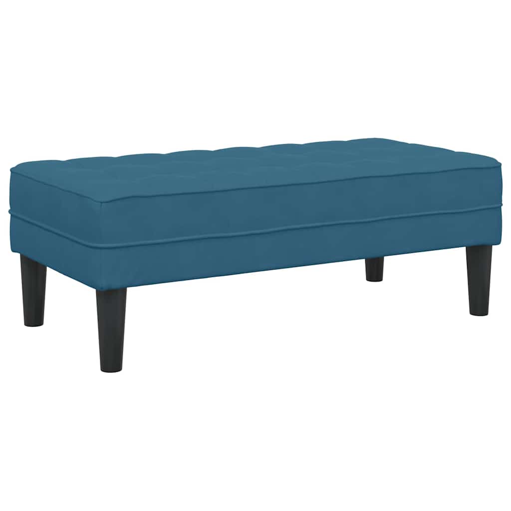 bänk med kudde Blå 113 x 57 x 39 cm Sammet