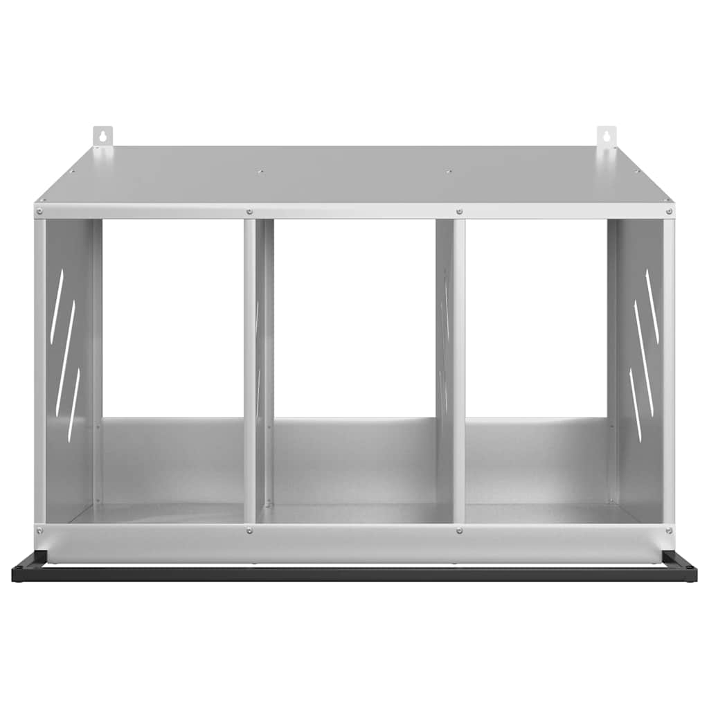 Kycklingholk med 3 fack galvaniserad silvermetall