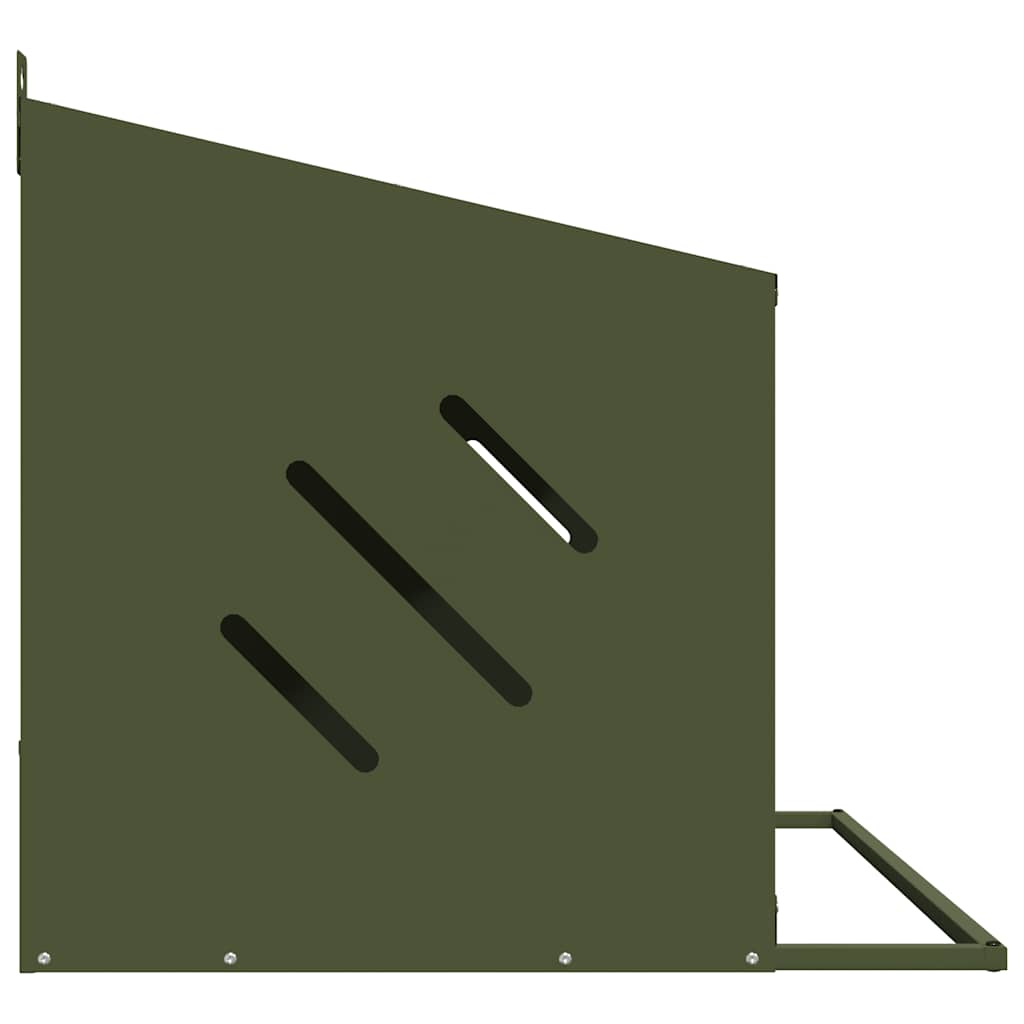 Fågelholk med 2 fack olivgrön metall