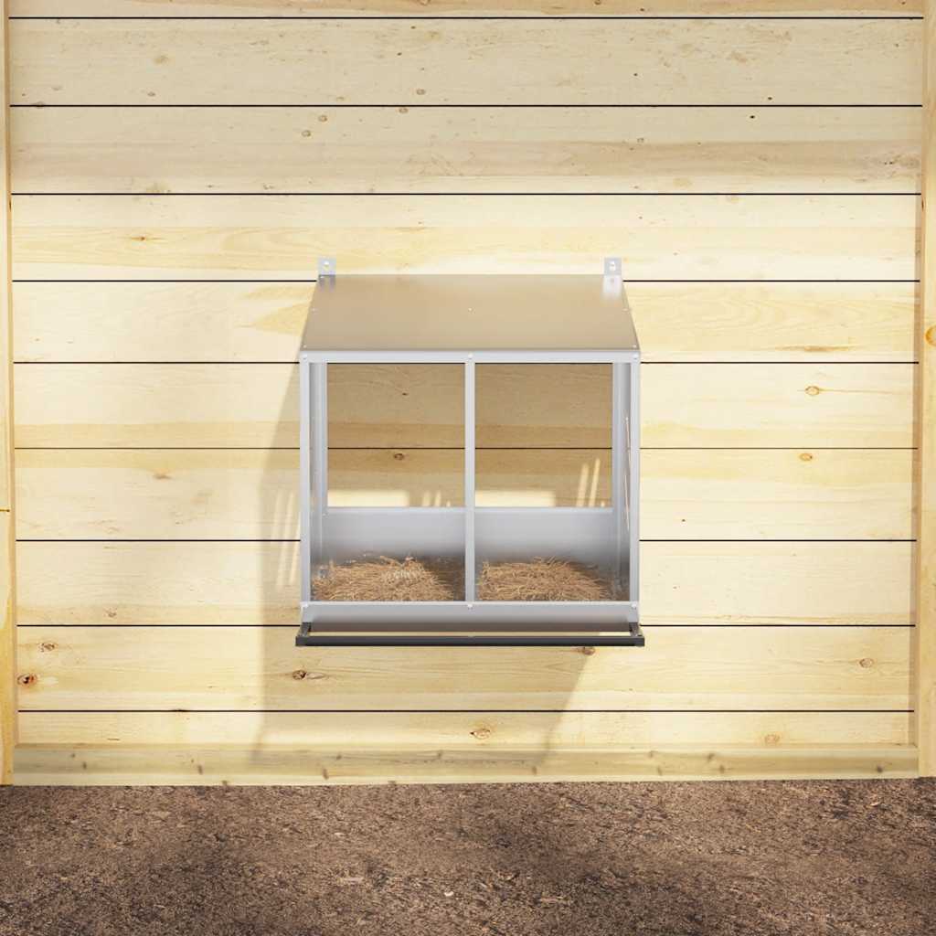 Kycklingholk med 2 fack galvaniserad silvermetall