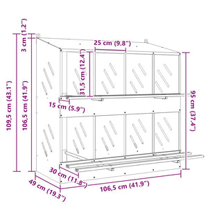 Kycklingholk med 8 fack olivgrön metall