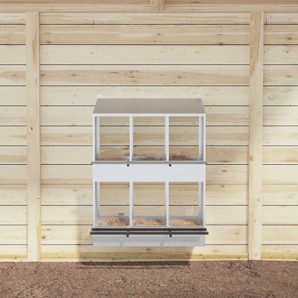 Kycklingholk med 6 fack galvaniserad silvermetall