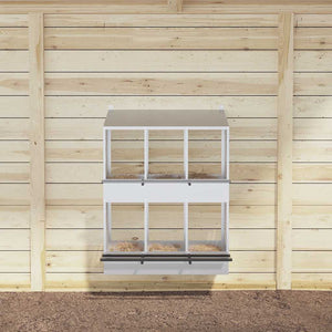 Kycklingholk med 6 fack galvaniserad silvermetall