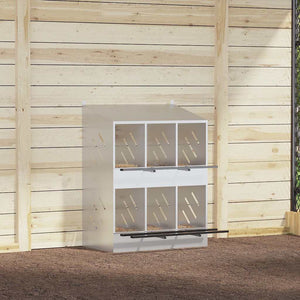 Kycklingholk med 6 fack galvaniserad silvermetall