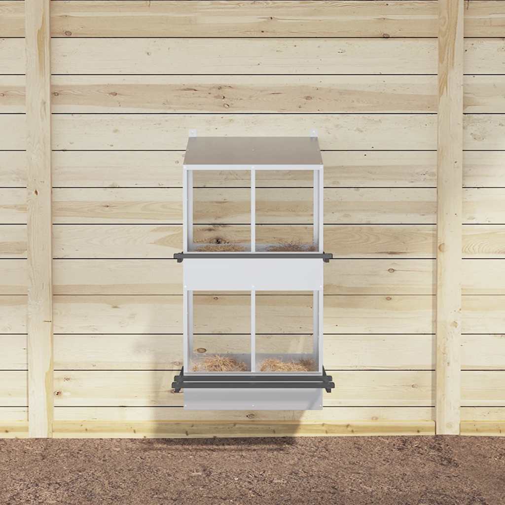 Kycklingholk med 4 fack galvaniserad silvermetall