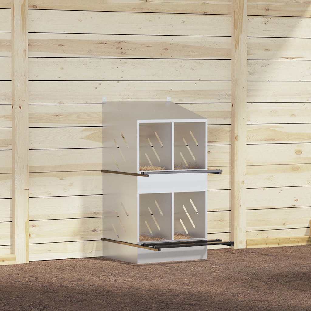 Kycklingholk med 4 fack galvaniserad silvermetall